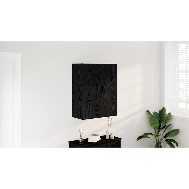 Væghængt skab Sort eg 69,5 x 34 x 90 cm Konstrueret træ