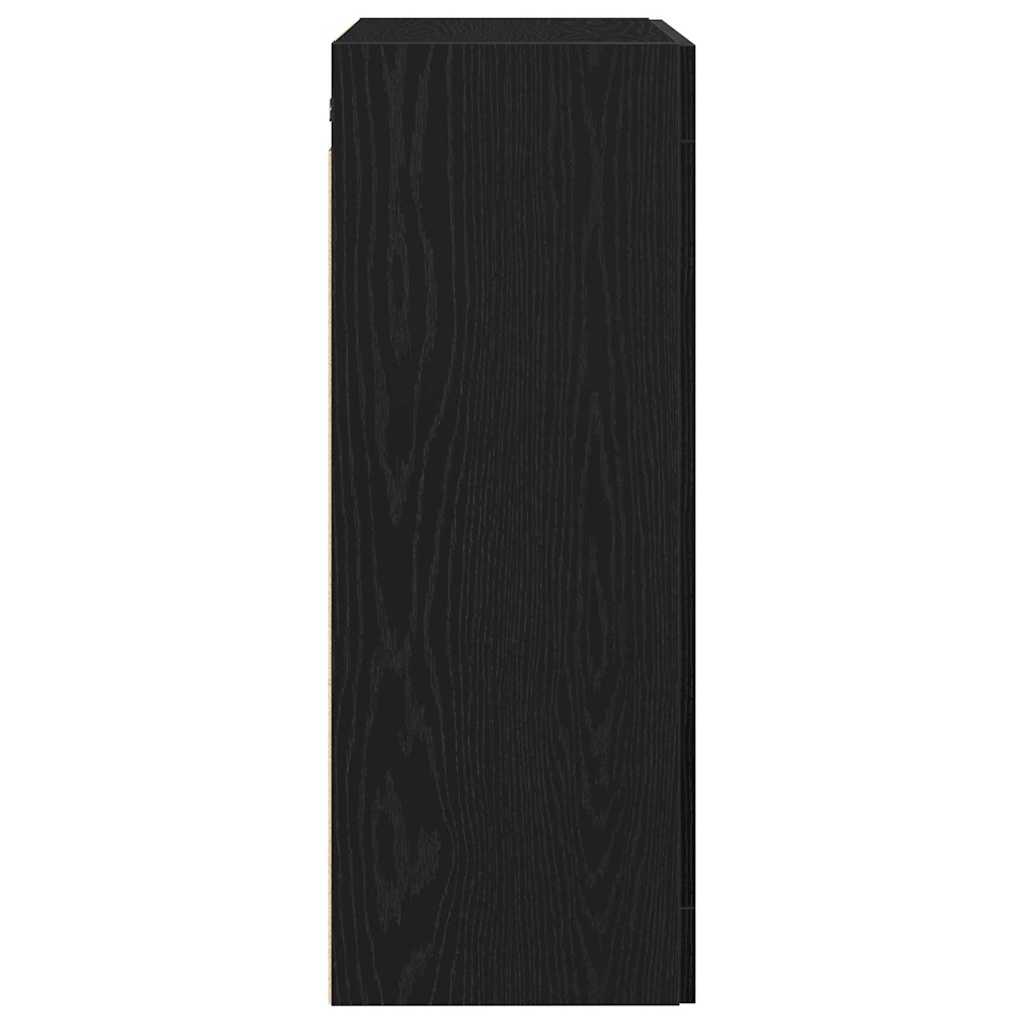 Væghængt skab Sort eg 69,5 x 34 x 90 cm Konstrueret træ