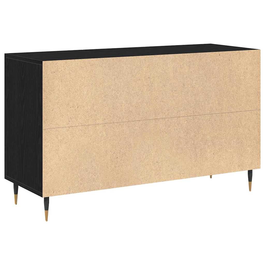 Sideboard med skuffe Sort eg 100 x 36 x 60 cm Konstrueret træ