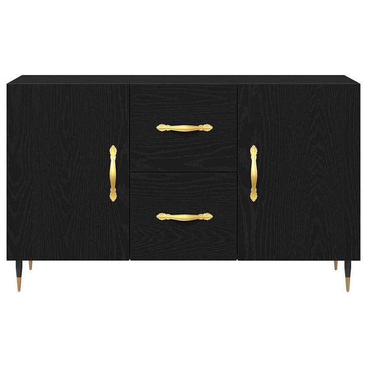 Sideboard med skuffe Sort eg 100 x 36 x 60 cm Konstrueret træ