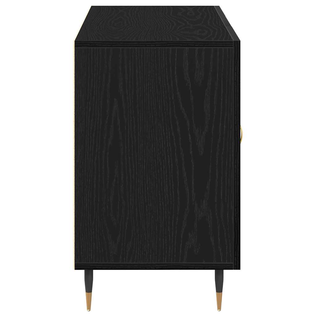 Sideboard med skuffe Sort eg 100 x 36 x 60 cm Konstrueret træ
