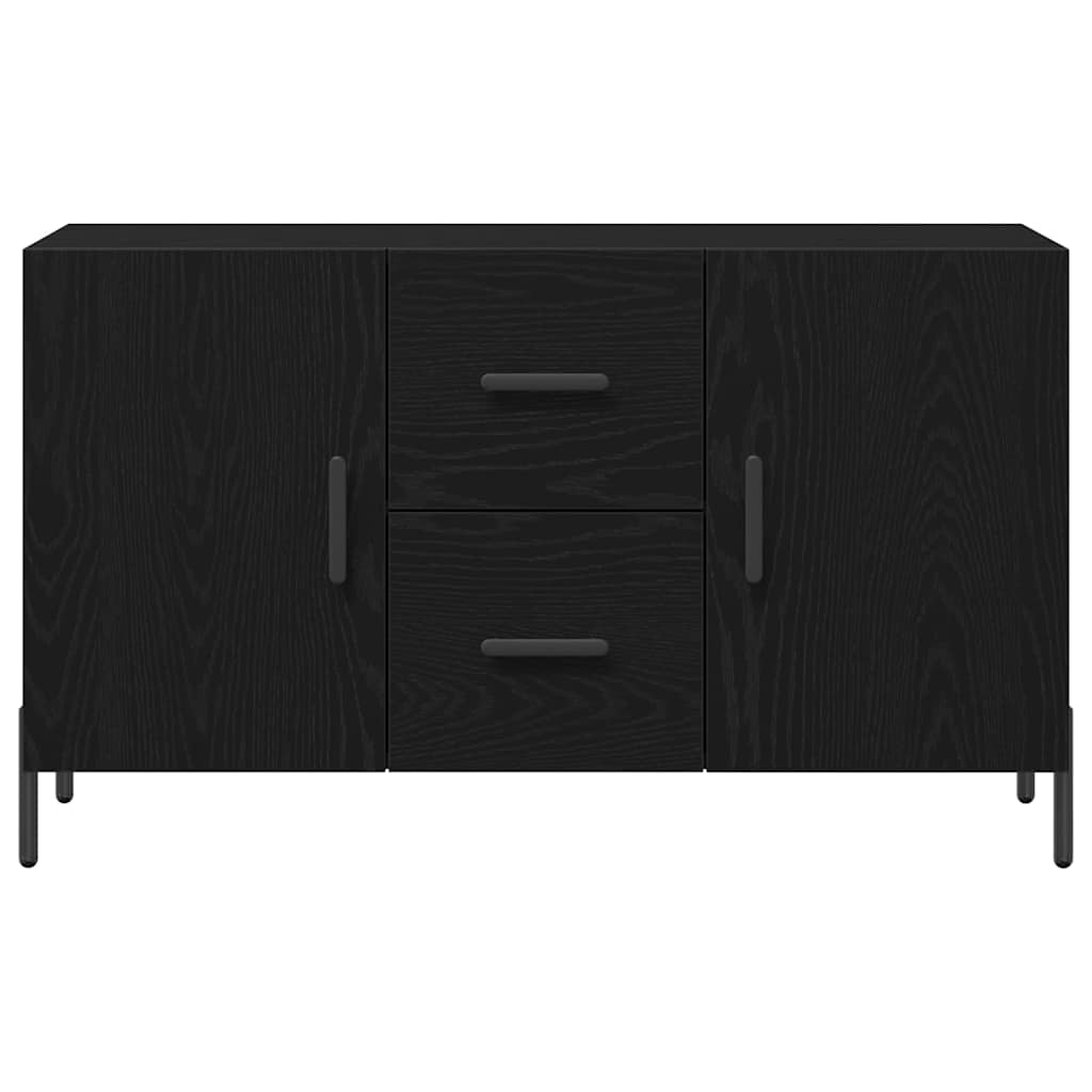 Sideboard med skuffe Sort eg 100 x 36 x 60 cm Konstrueret træ