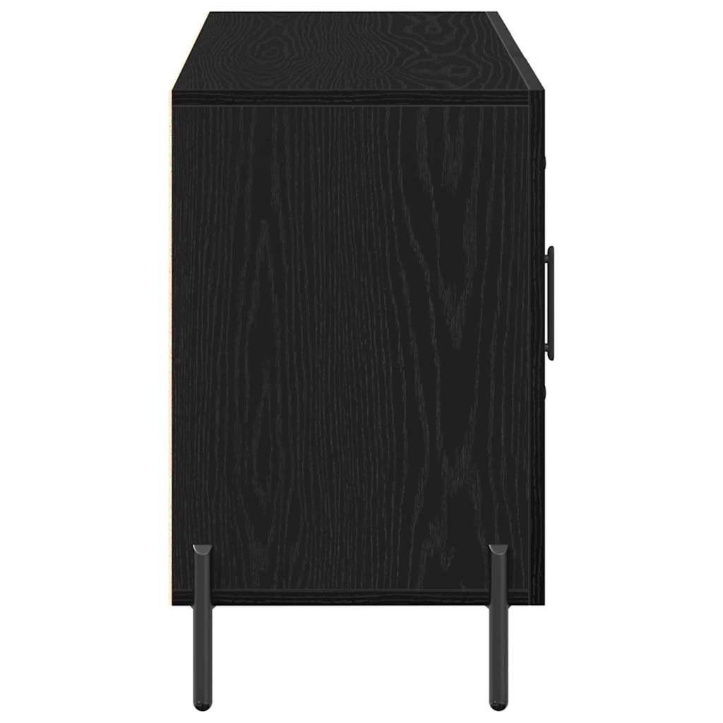 Sideboard med skuffe Sort eg 100 x 36 x 60 cm Konstrueret træ