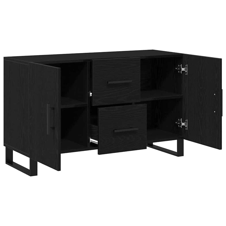 Sideboard med skuffe Sort eg 100 x 36 x 60 cm Konstrueret træ