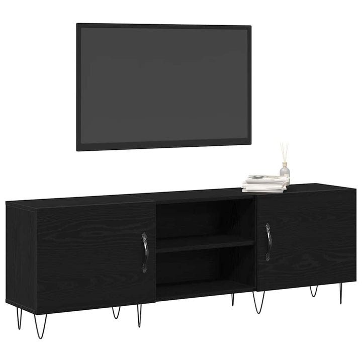 TV-møbelsæt Sort eg 150 x 30 x 50 cm Konstrueret træ