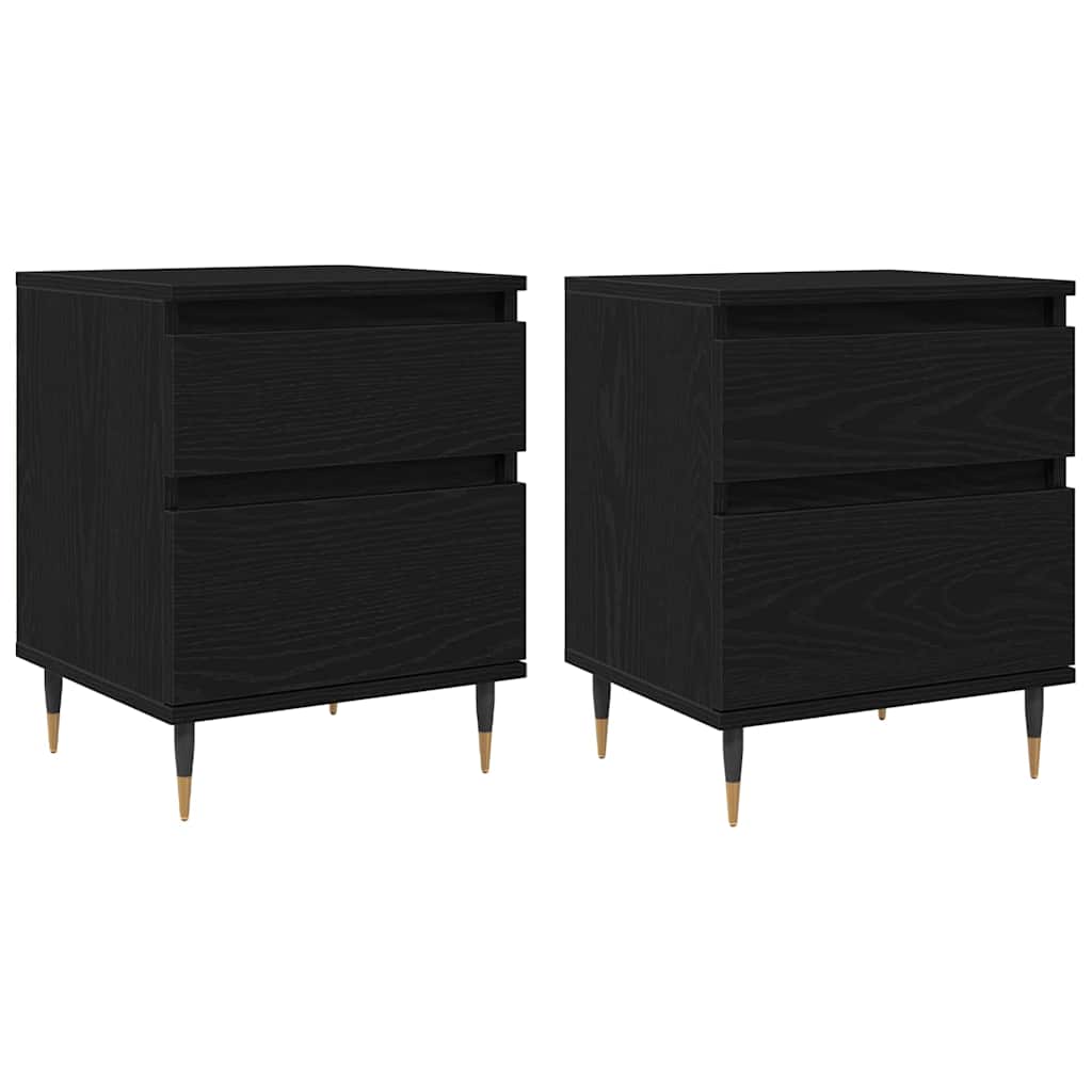 Natskab 2 pcs Sort eg 40 x 35 x 50 cm Konstrueret træ