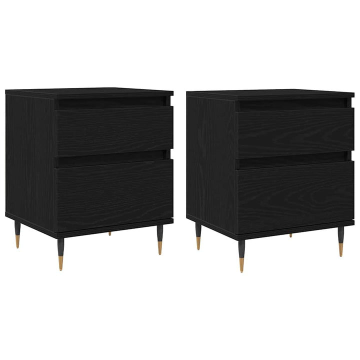 Natskab 2 pcs Sort eg 40 x 35 x 50 cm Konstrueret træ