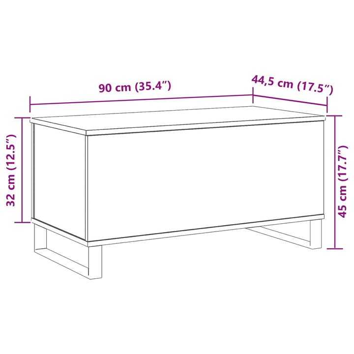 Sofabord Sort eg 90 x 44,5 x 45 cm Konstrueret træ