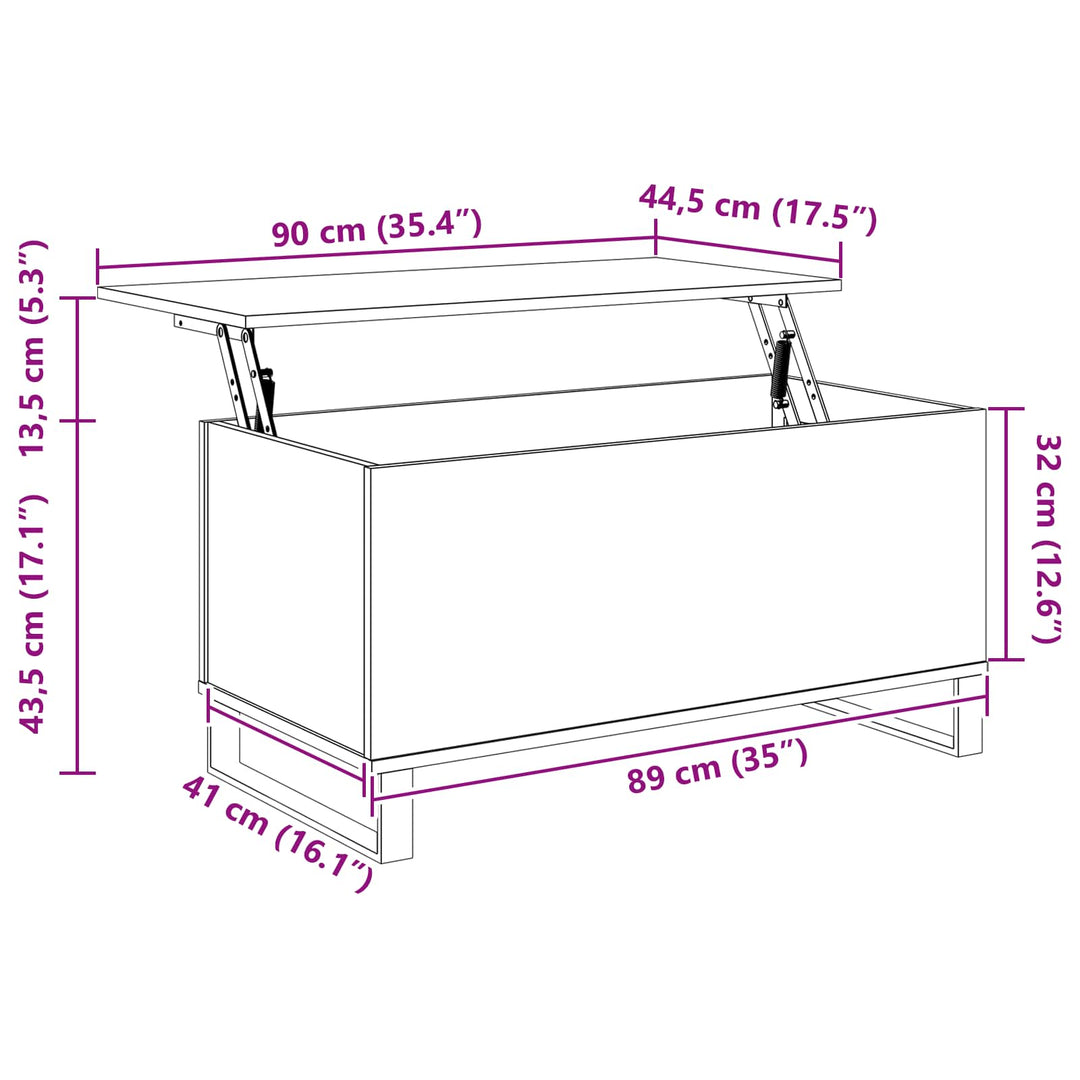 Sofabord Sort eg 90 x 44,5 x 45 cm Konstrueret træ