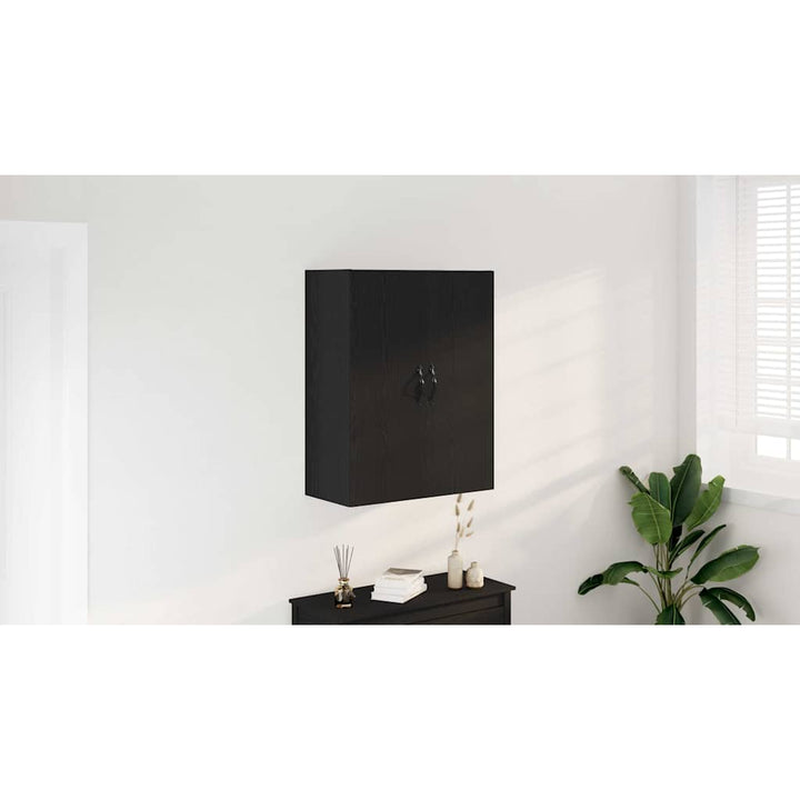 Væghængt skab Sort eg 69,5 x 34 x 180 cm Konstrueret træ