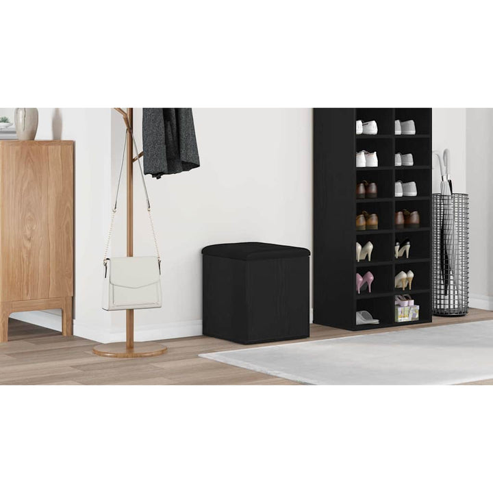 Opbevaringsbænk Sort eg 42 x 42 x 45 cm Konstrueret træ