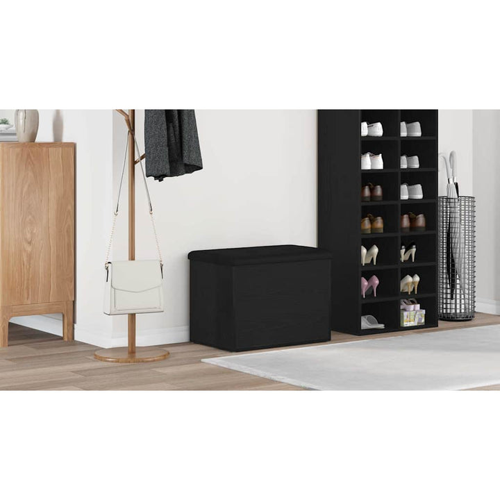 Opbevaringsbænk Sort eg 62 x 42 x 45 cm Konstrueret træ