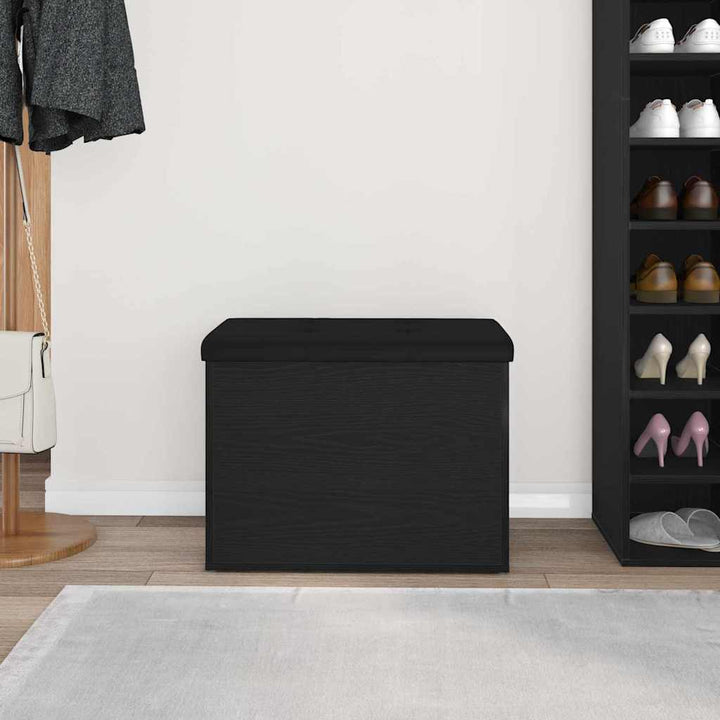 Opbevaringsbænk Sort eg 62 x 42 x 45 cm Konstrueret træ