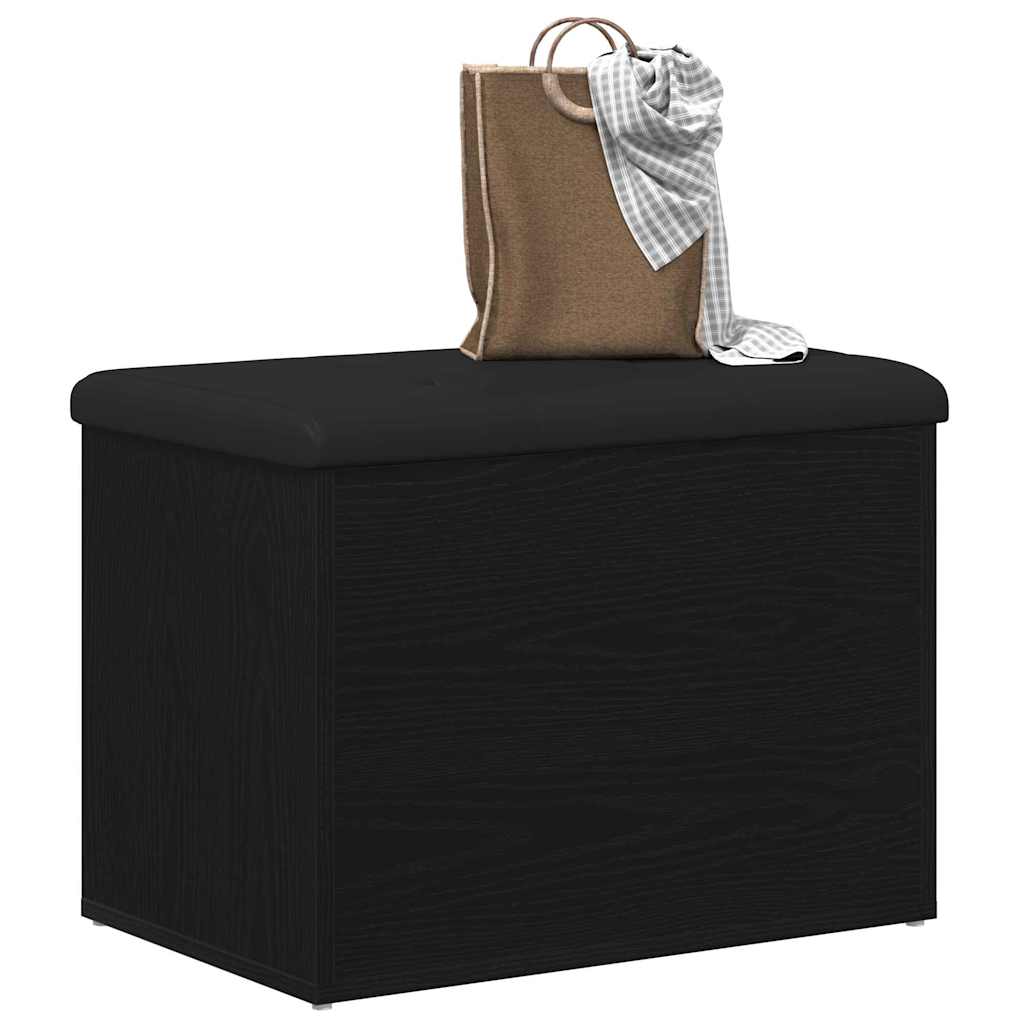 Opbevaringsbænk Sort eg 62 x 42 x 45 cm Konstrueret træ