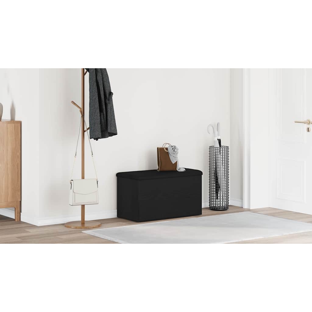 Opbevaringsbænk Sort eg 82 x 42 x 45 cm Konstrueret træ