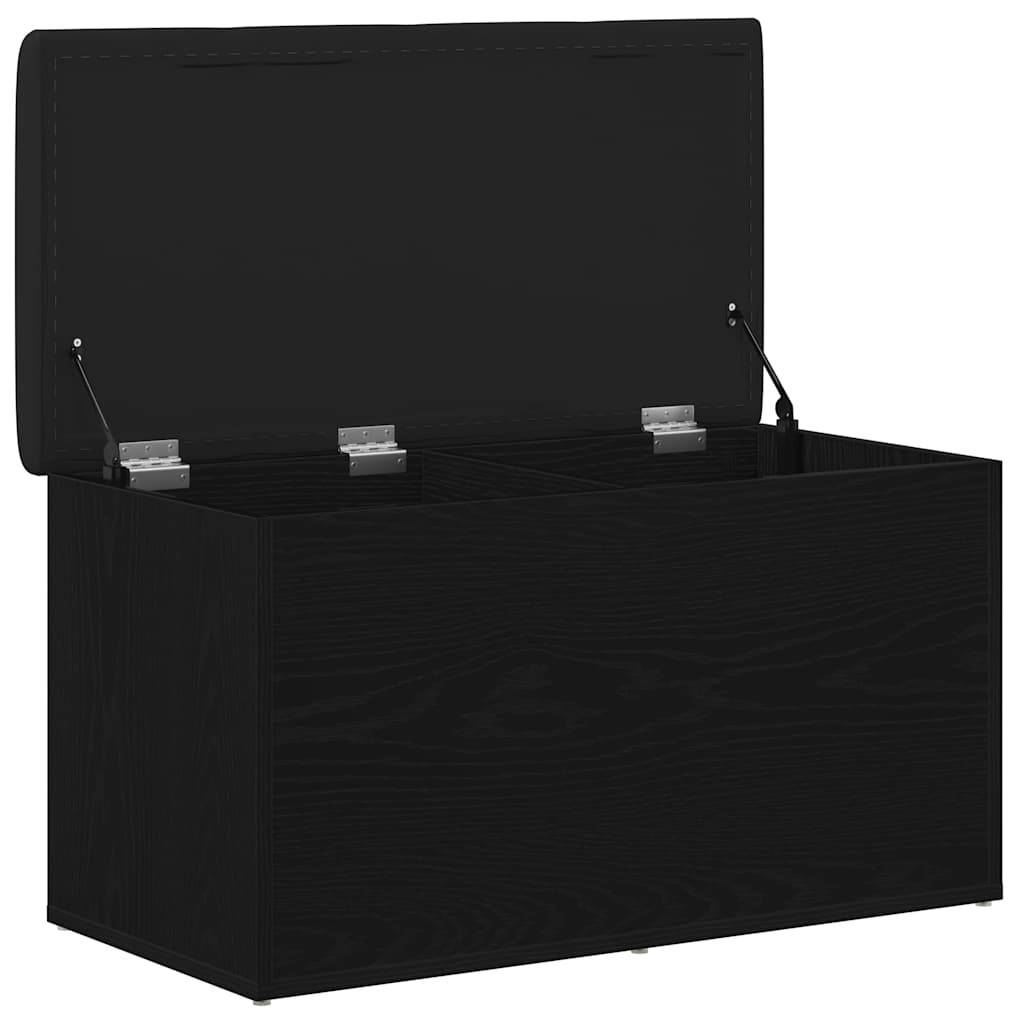 Opbevaringsbænk Sort eg 82 x 42 x 45 cm Konstrueret træ