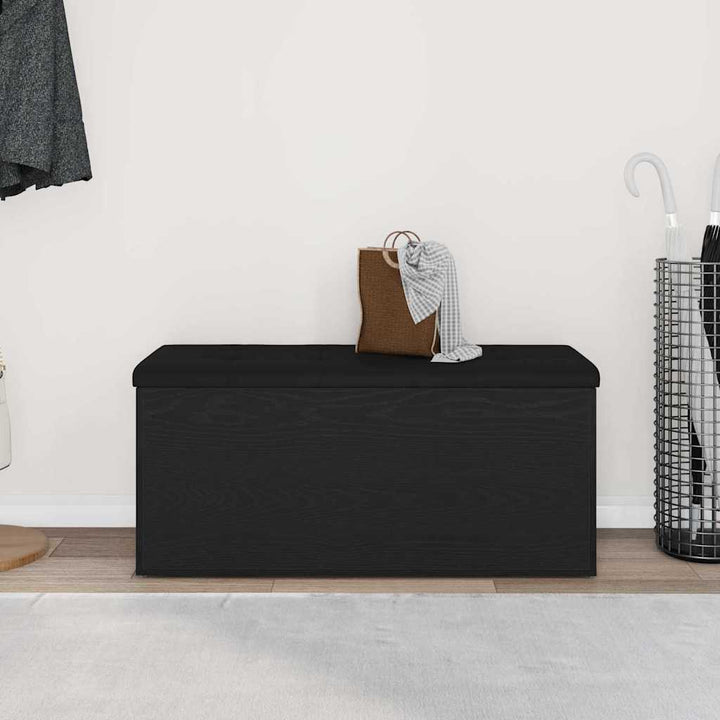 Opbevaringsbænk Sort eg 102 x 42 x 45 cm Konstrueret træ