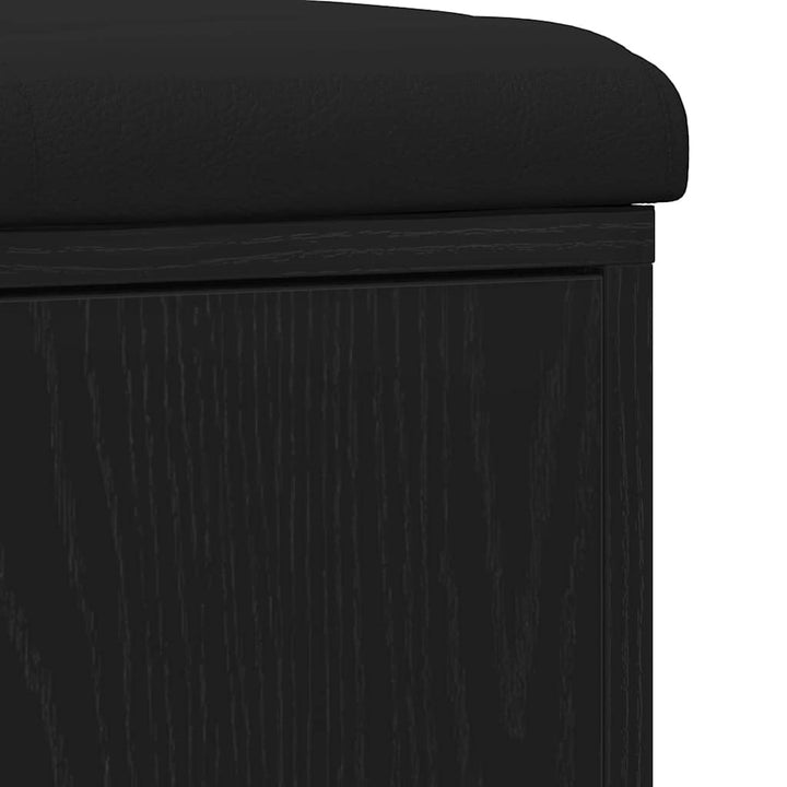 Opbevaringsbænk Sort eg 102 x 32 x 50 cm Konstrueret træ