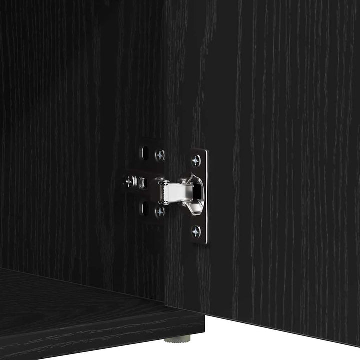 Opbevaringsbænk Sort eg 102 x 32 x 50 cm Konstrueret træ
