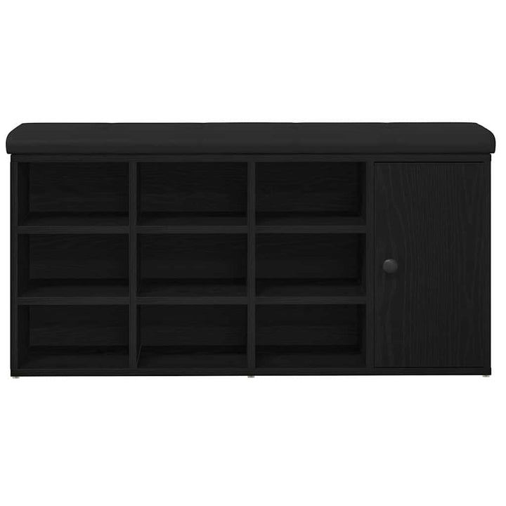 Opbevaringsbænk Sort eg 102 x 32 x 50 cm Konstrueret træ