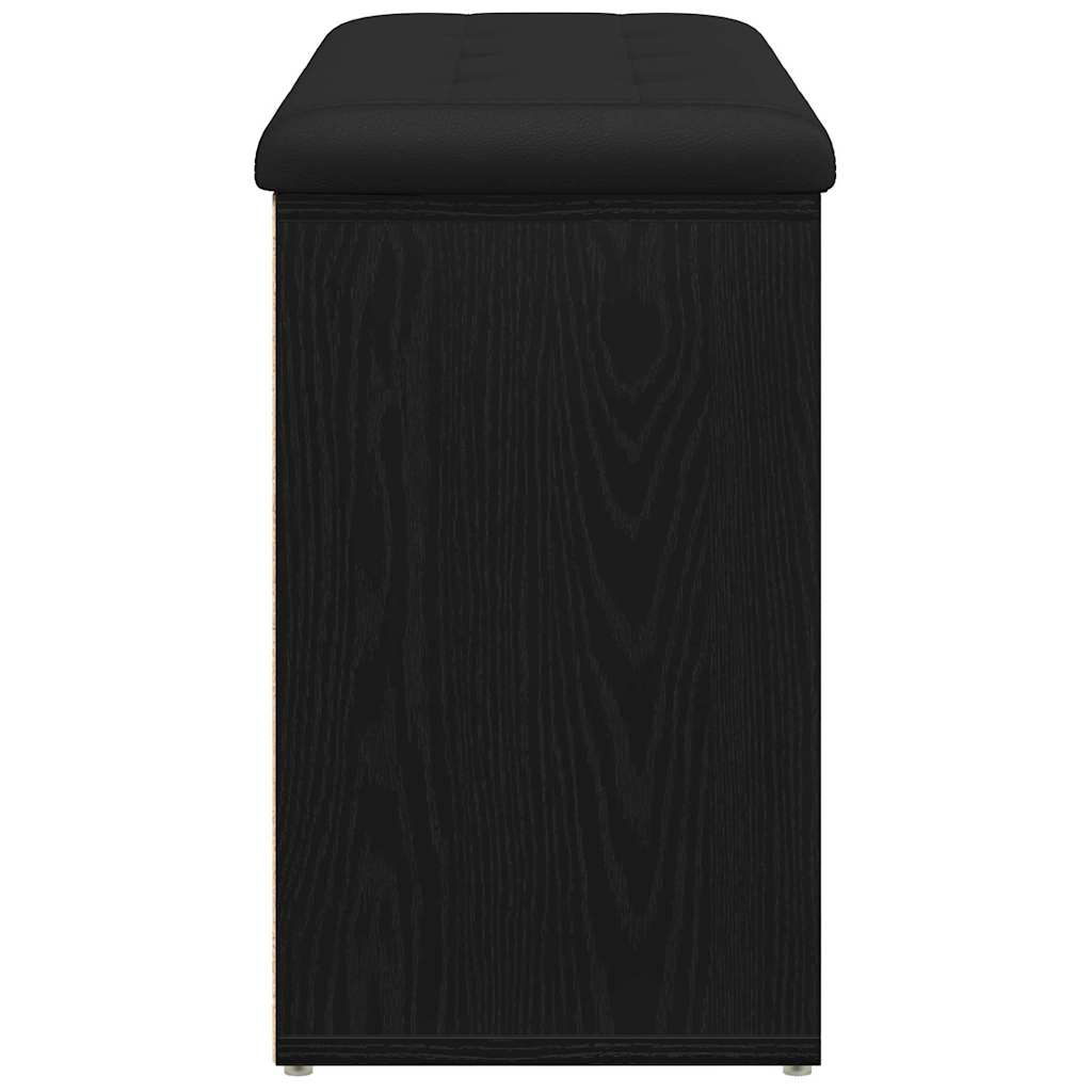 Sko bænk med hylde Sort 82 x 32 x 50 cm Konstrueret træ
