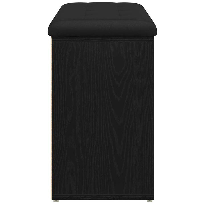 Sko bænk med hylde Sort 82 x 32 x 50 cm Konstrueret træ