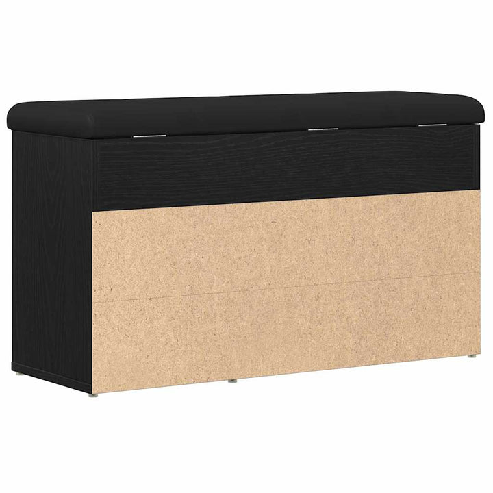 Sko bænk med hylde Sort 80 x 30 x 45 cm Konstrueret træ