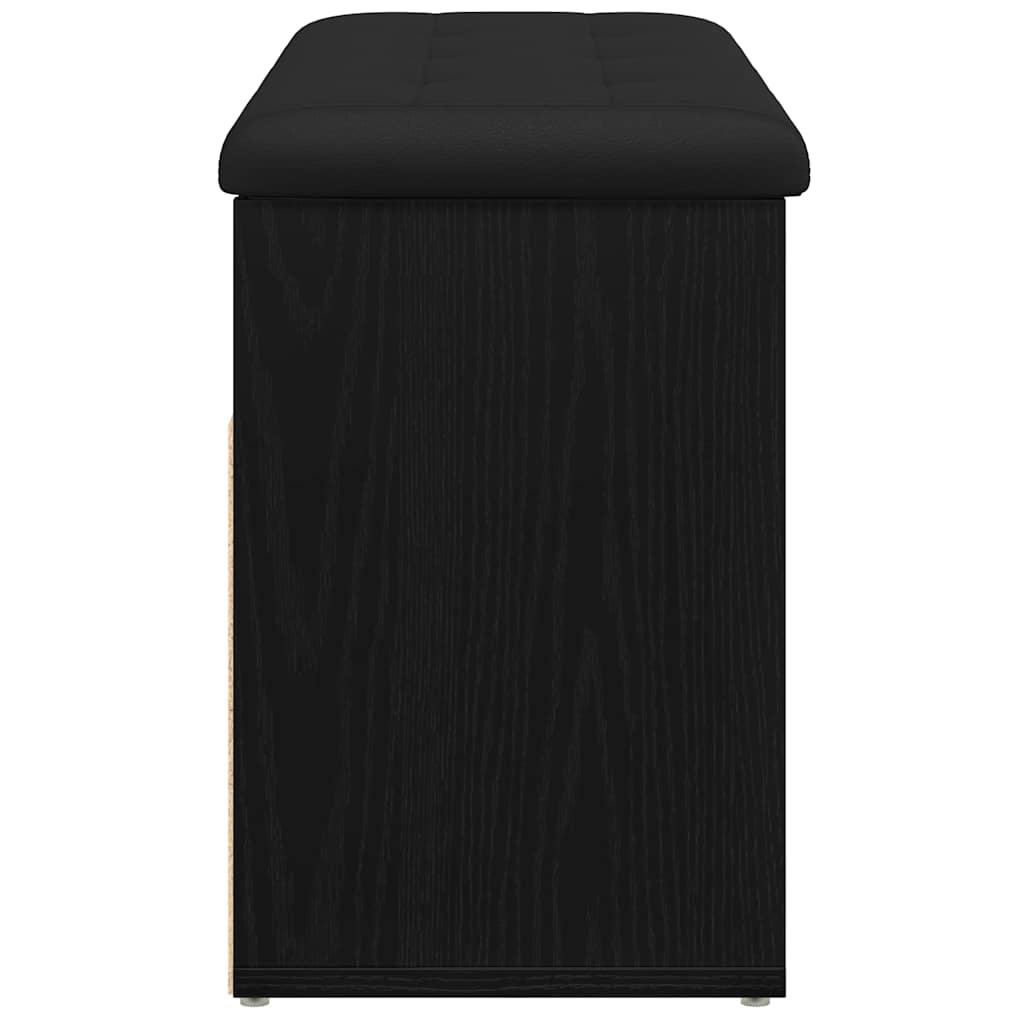 Sko bænk med hylde Sort 80 x 30 x 45 cm Konstrueret træ