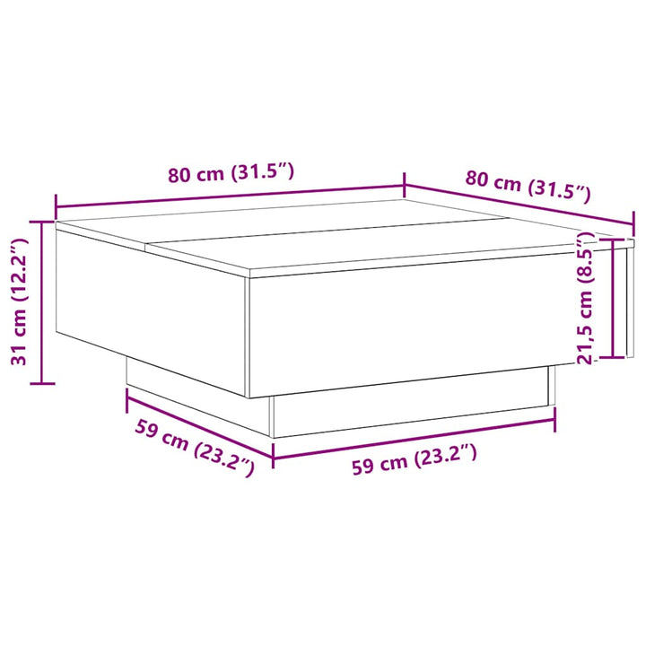 Sofabord Sort eg 80 x 80 x 31 cm