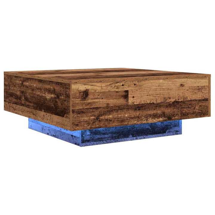 Sofabord Gammelt Træ og Blå 80 x 80 x 31 cm Konstrueret træ