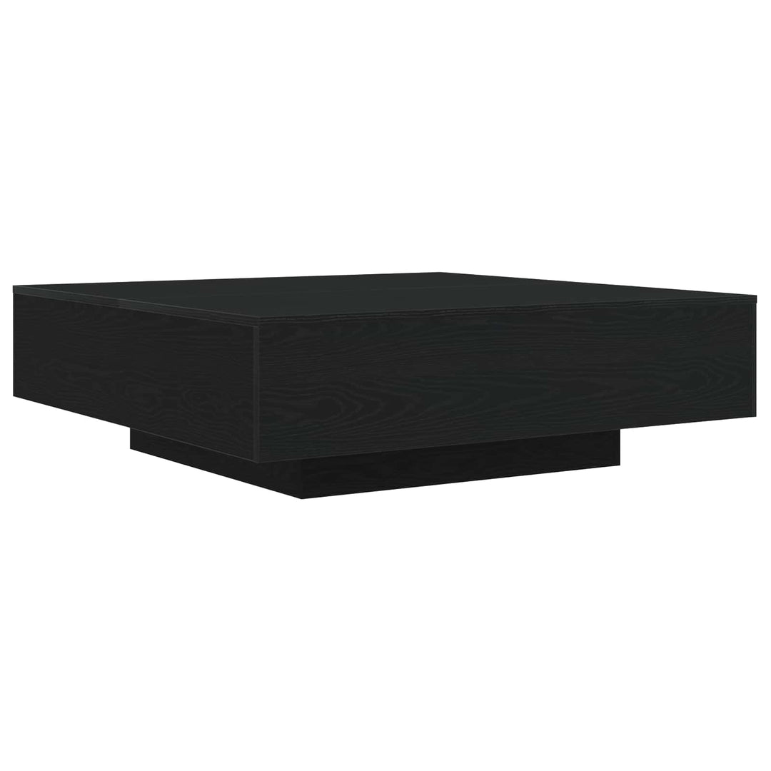 Kaffebord med LED Strip Lys Sort eg 100 x 100 x 31 cm