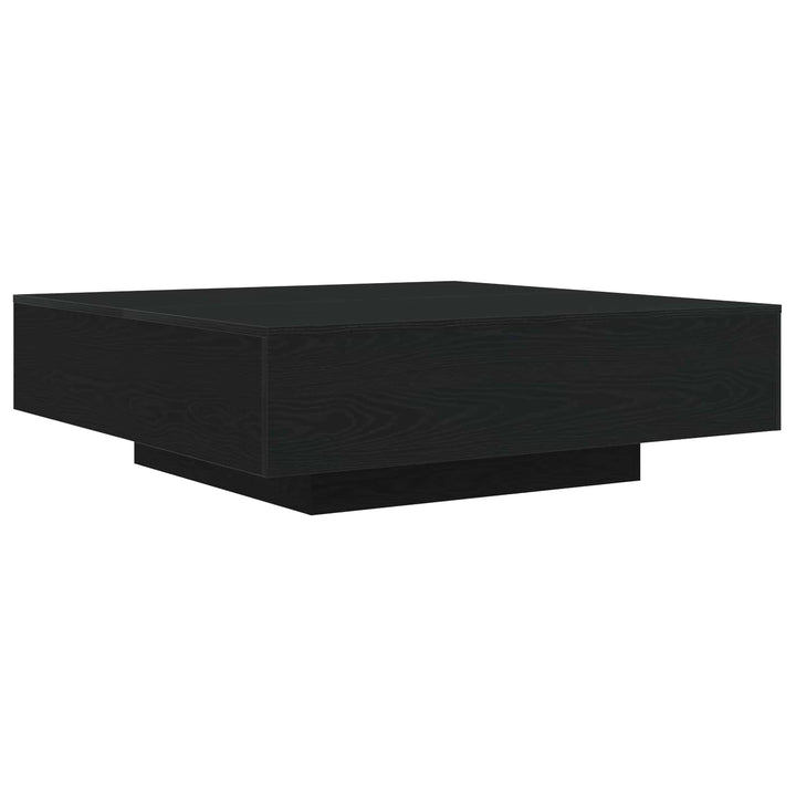 Kaffebord med LED Strip Lys Sort eg 100 x 100 x 31 cm