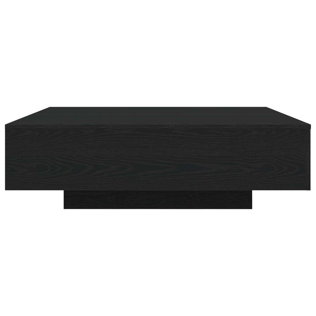 Kaffebord med LED Strip Lys Sort eg 100 x 100 x 31 cm