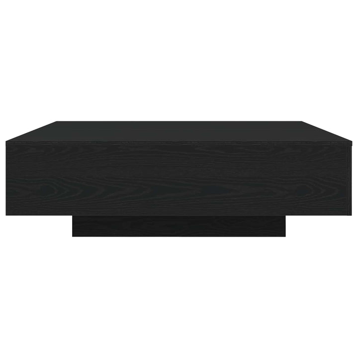 Kaffebord med LED Strip Lys Sort eg 100 x 100 x 31 cm