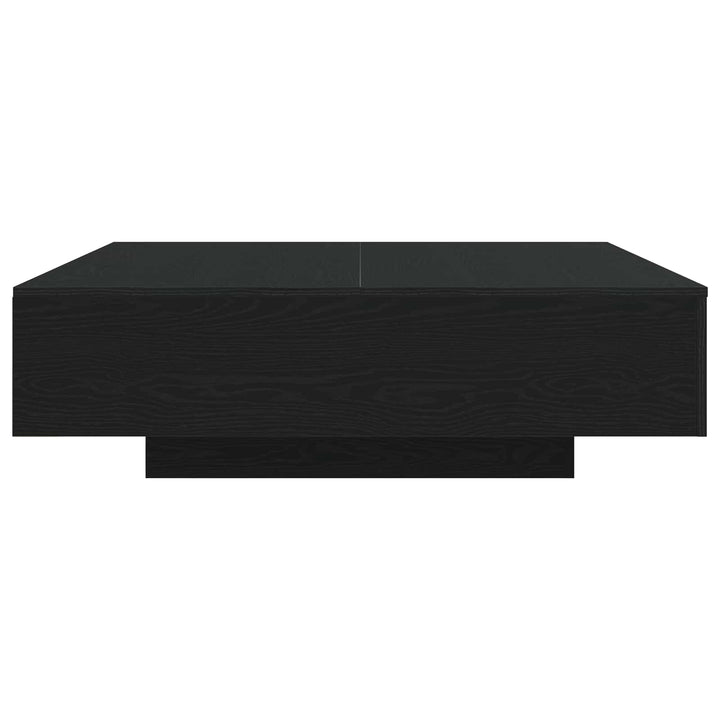 Kaffebord med LED Strip Lys Sort eg 100 x 100 x 31 cm