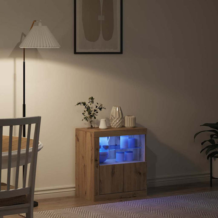 LED Sideboard Brun 60,5 x 37 x 67 cm Konstrueret træ