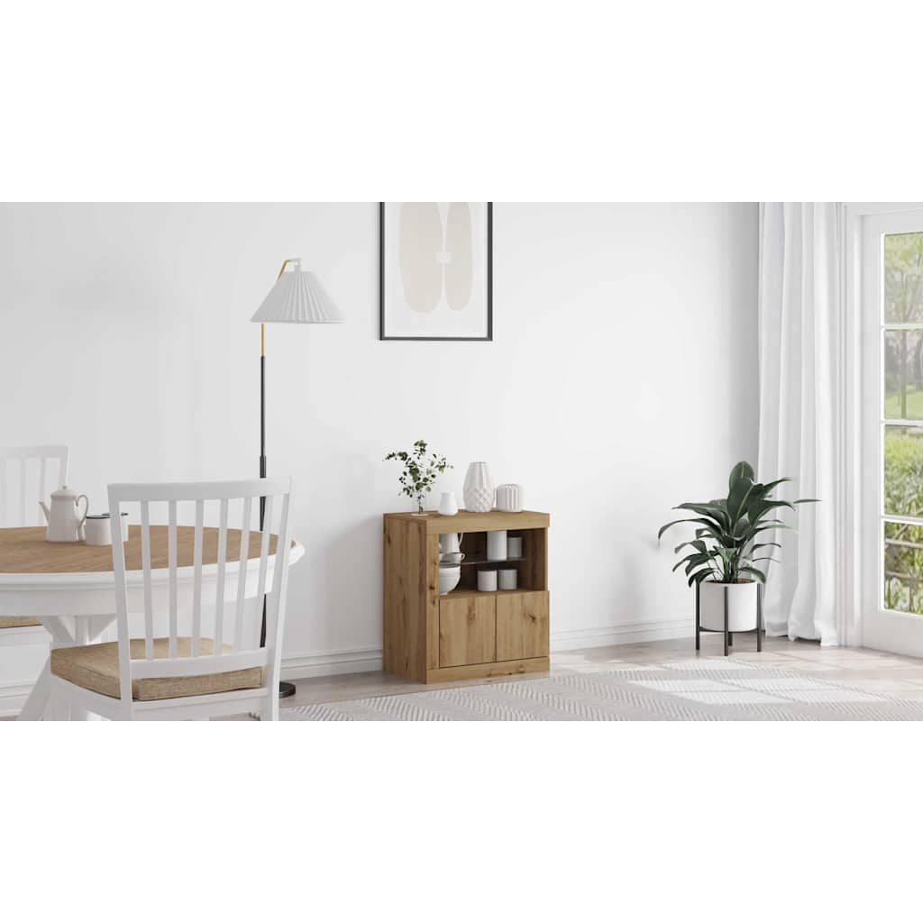 LED Sideboard Brun 60,5 x 37 x 67 cm Konstrueret træ