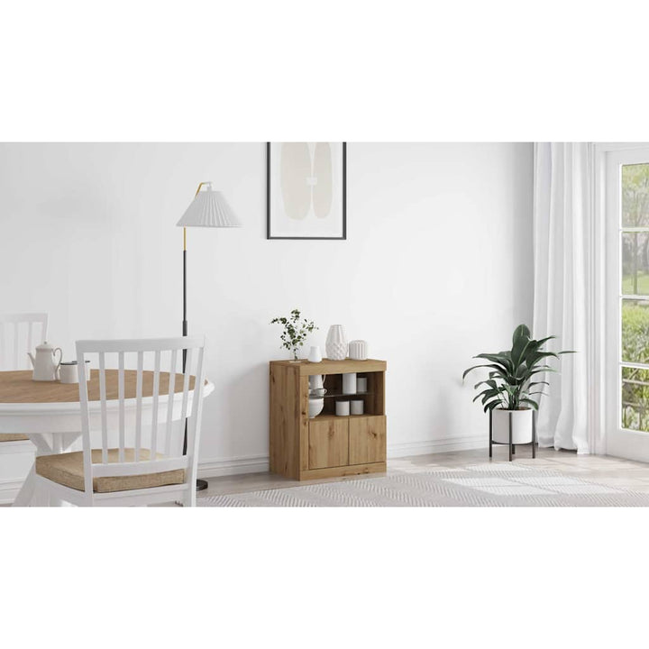 LED Sideboard Brun 60,5 x 37 x 67 cm Konstrueret træ