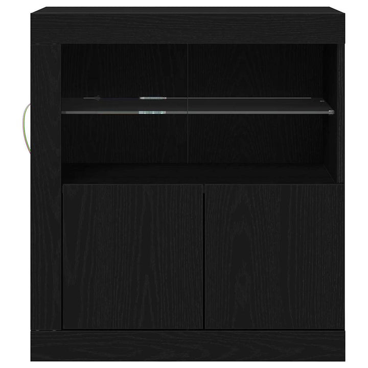 LED Sideboard Sort 60,5 x 37 x 67 cm Konstrueret træ
