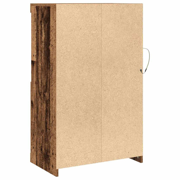 LED Sideboard Gammelt træ 60,5 x 37 x 100 cm Konstrueret træ
