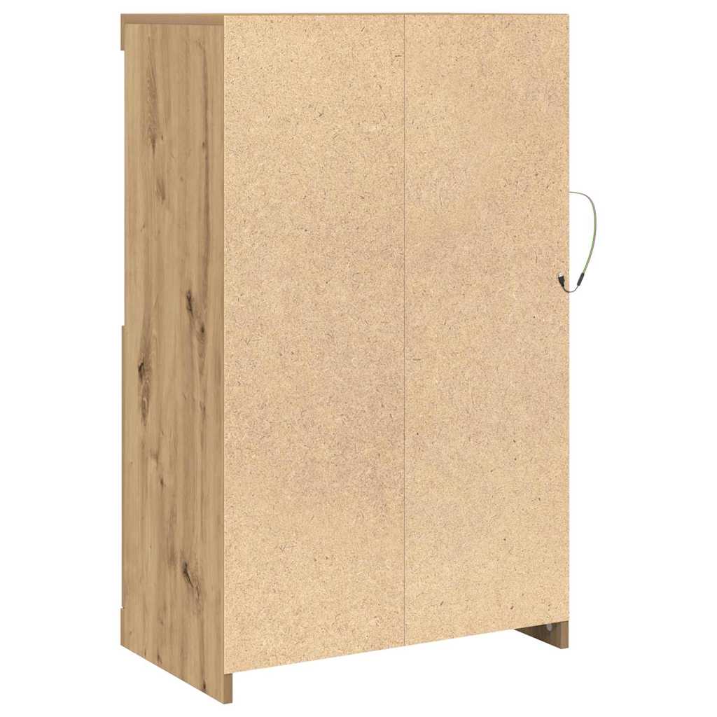 LED Sideboard Artisan Egetræ 60,5 x 37 x 100 cm Konstrueret træ