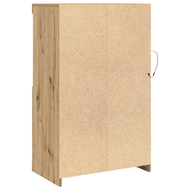 LED Sideboard Artisan Egetræ 60,5 x 37 x 100 cm Konstrueret træ