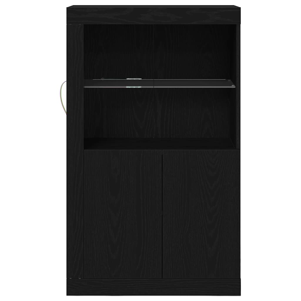 LED Sideboard Sort eg 60,5 x 37 x 100 cm Konstrueret træ
