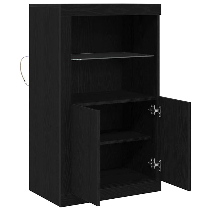 LED Sideboard Sort eg 60,5 x 37 x 100 cm Konstrueret træ