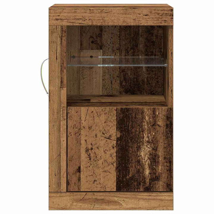 LED Sideboard 2 pcs Gammelt træ 41 x 37 x 67 cm Konstrueret træ