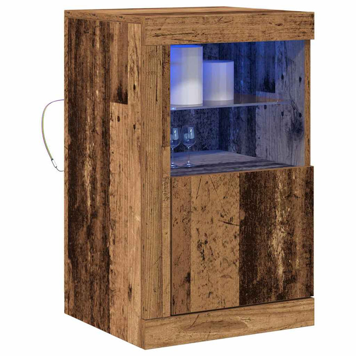 LED Sideboard 2 pcs Gammelt træ 41 x 37 x 67 cm Konstrueret træ