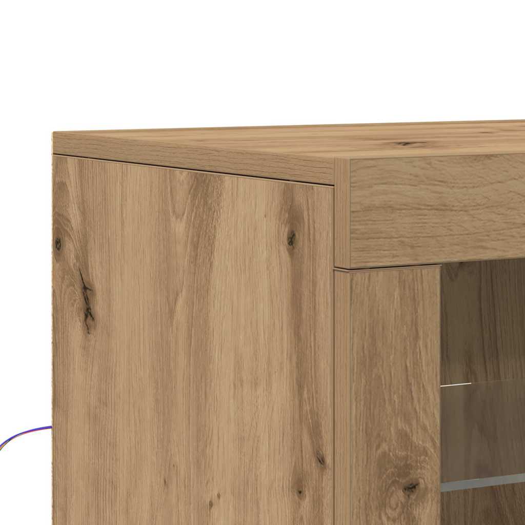 LED Sideboard 2 pcs Artisan Egetræ 41 x 37 x 67 cm