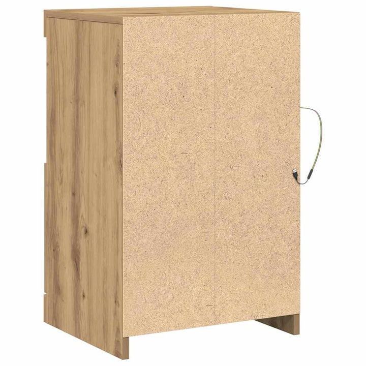 LED Sideboard 2 stk. 41 x 37 x 67 cm Konstrueret træ