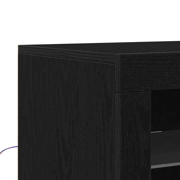 LED Sideboard Sort eg 41 x 37 x 67 cm Konstrueret træ