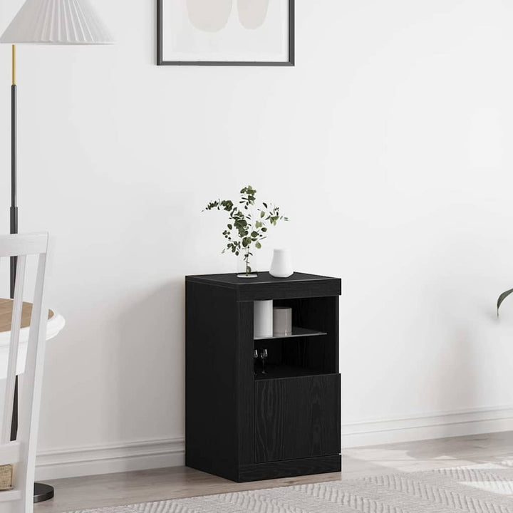 LED Sideboard Sort eg 41 x 37 x 67 cm Konstrueret træ